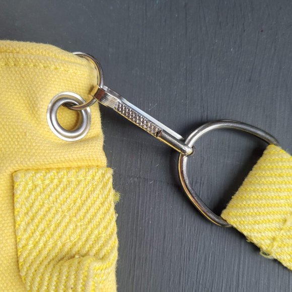 Vintage 1980s Bright Yellow Canvas Shoulder Bag - Picture 6 of 13